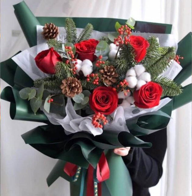Glowing Christmas bouquet